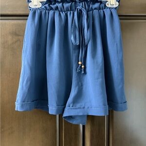 Lightweight Blue Drawstring Shorts